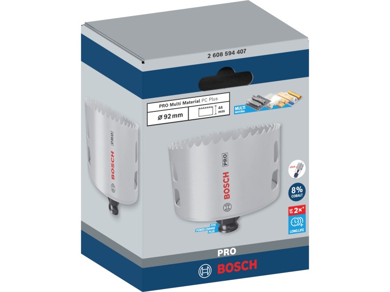 Žaga za izrezovanje lukenj PRO Multi Material PC Plus, 92mm, 2608594407